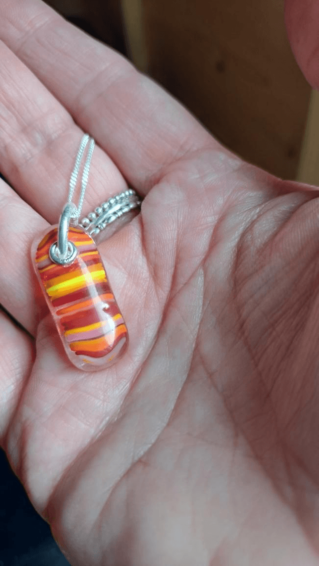 Orange striped pendant 