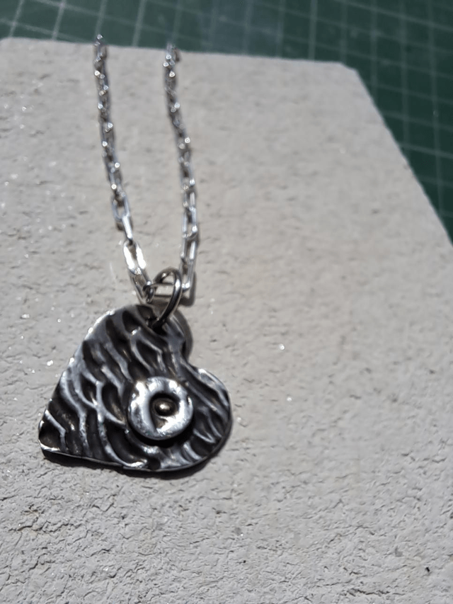 Silver & gold wave heart 