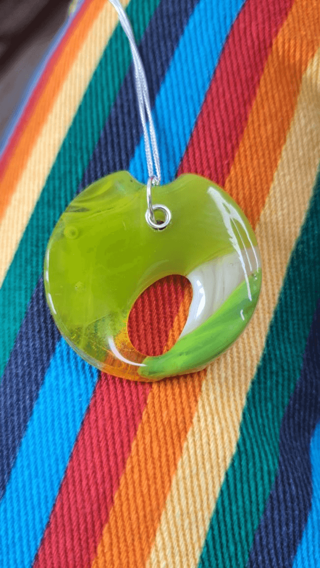 Lime abstract pendant 