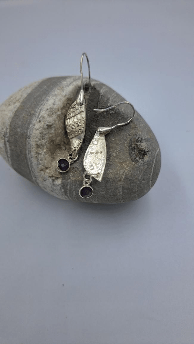 Amythest drop earrings 