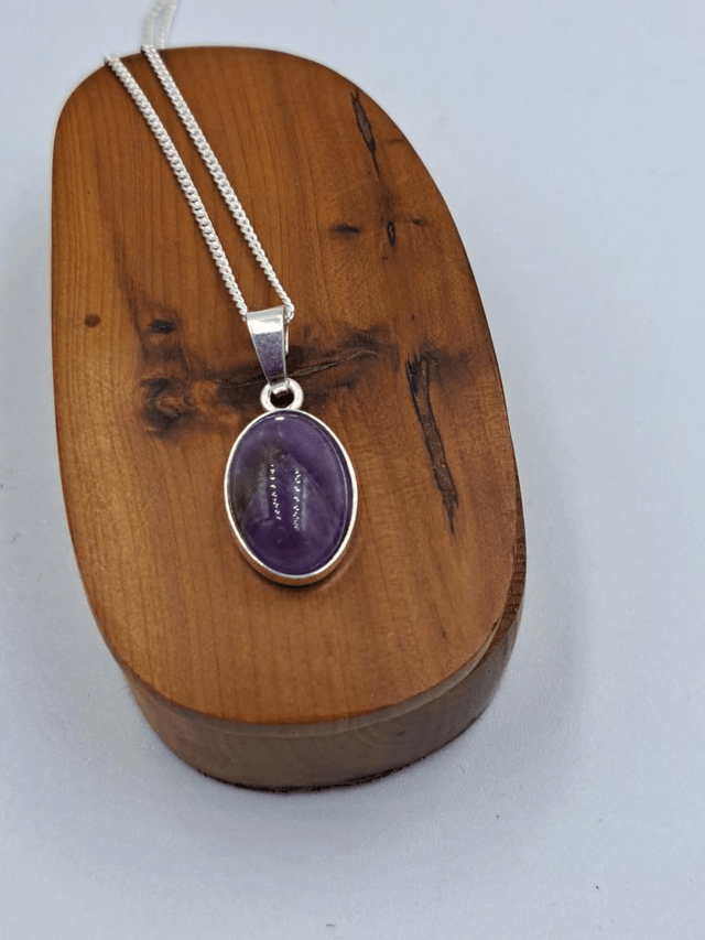 Small Oval Amythest Pendant