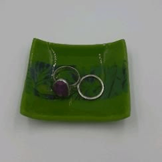 Green tropical trinket dish 