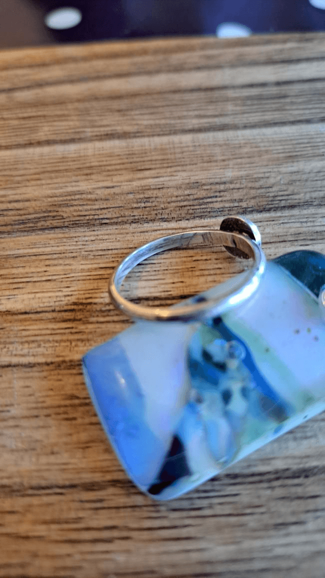 Sterling silver lunar ring 