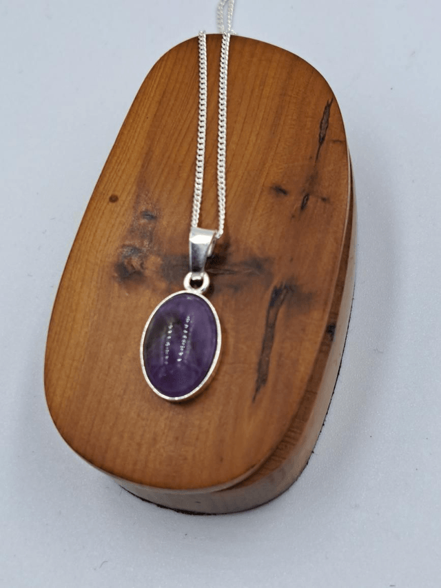 Small Oval Amythest Pendant