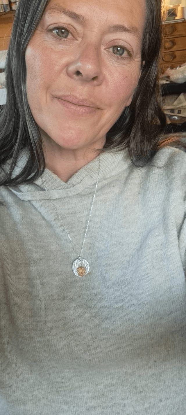 Jurassic coast pendant (large gold ammonite)