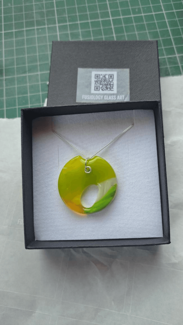 Lime abstract pendant 