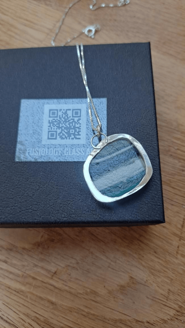 Aqua stringer & silver pendant 