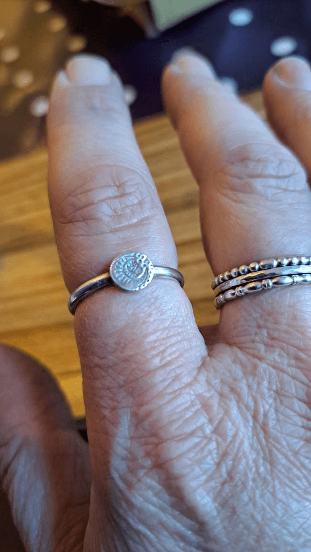 Sterling silver lunar ring 