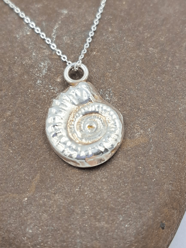 Ammonite Silver Pendant 
