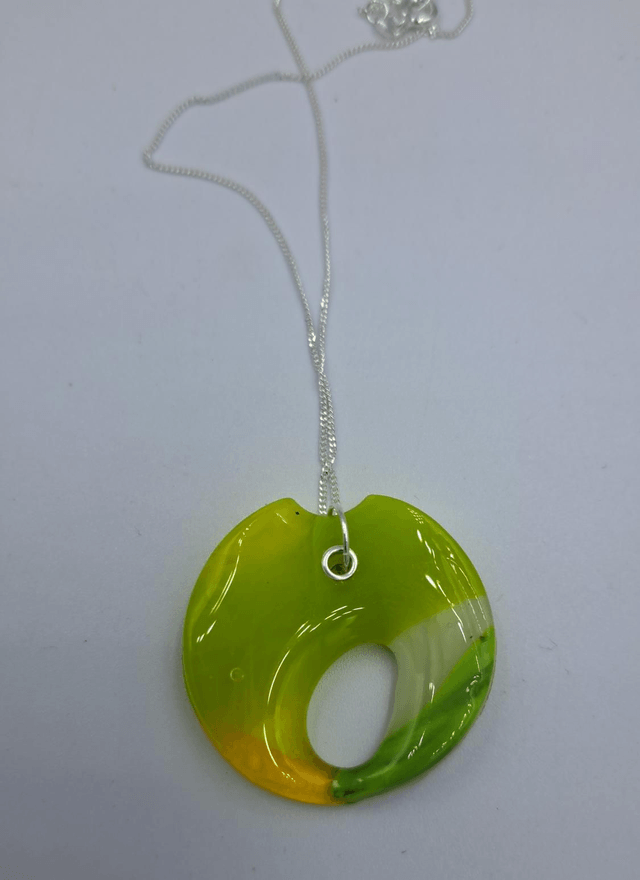 Lime abstract pendant 