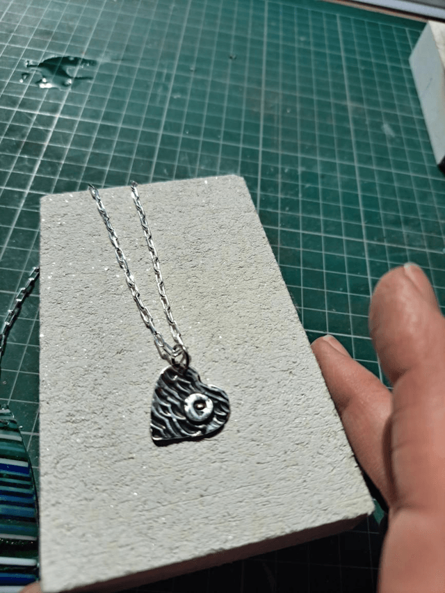 Silver & gold wave heart 