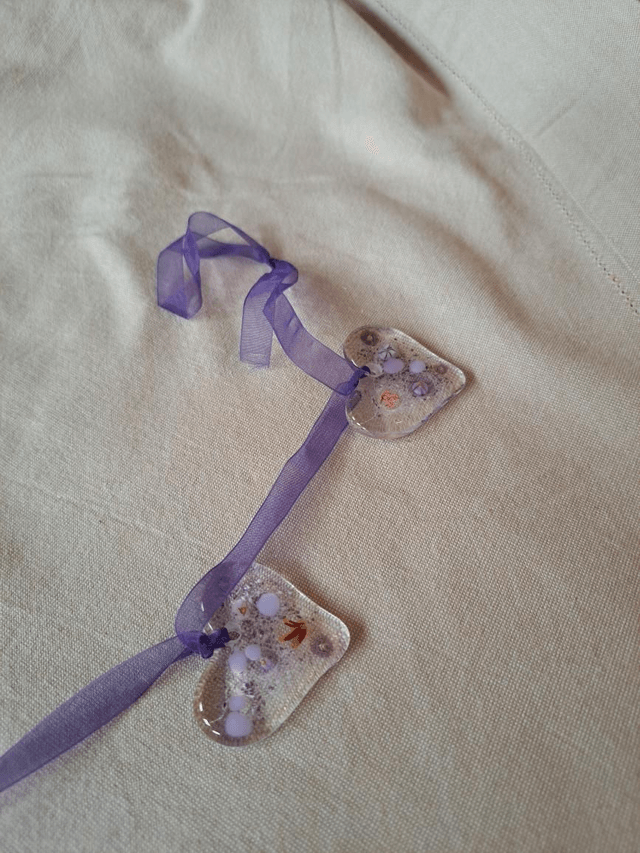 Purple heart floral bunting