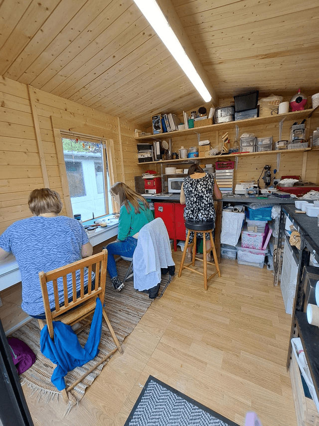 Silver clay and fused glass combined workshop