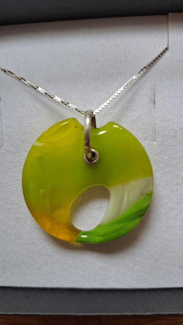 Lime abstract pendant 