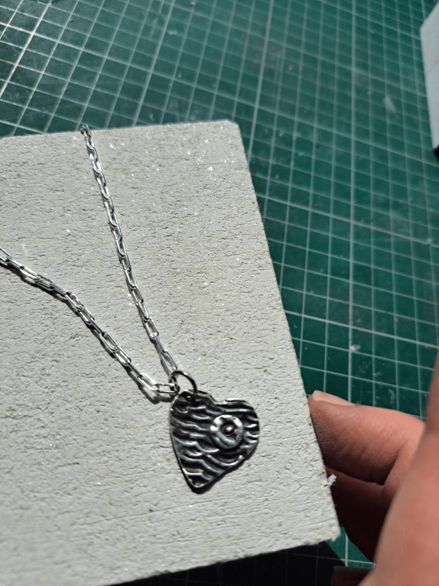Silver & gold wave heart 