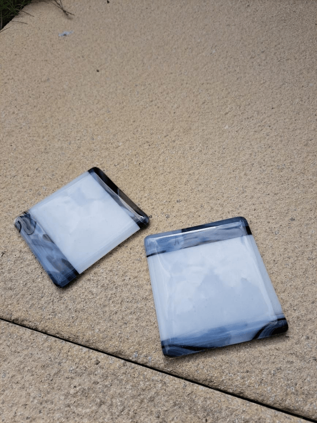 Pair of monochrome coasters