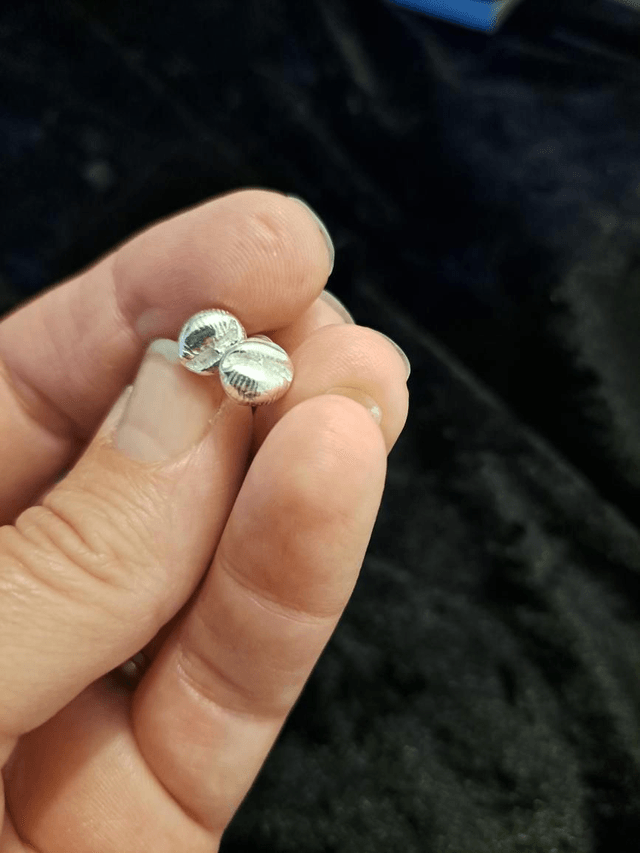 Silver cowrie shell studs