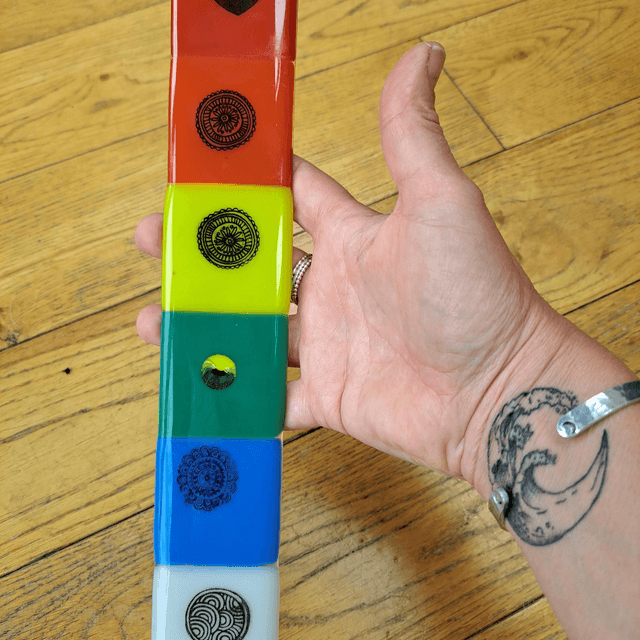 Chakra glass spinner
