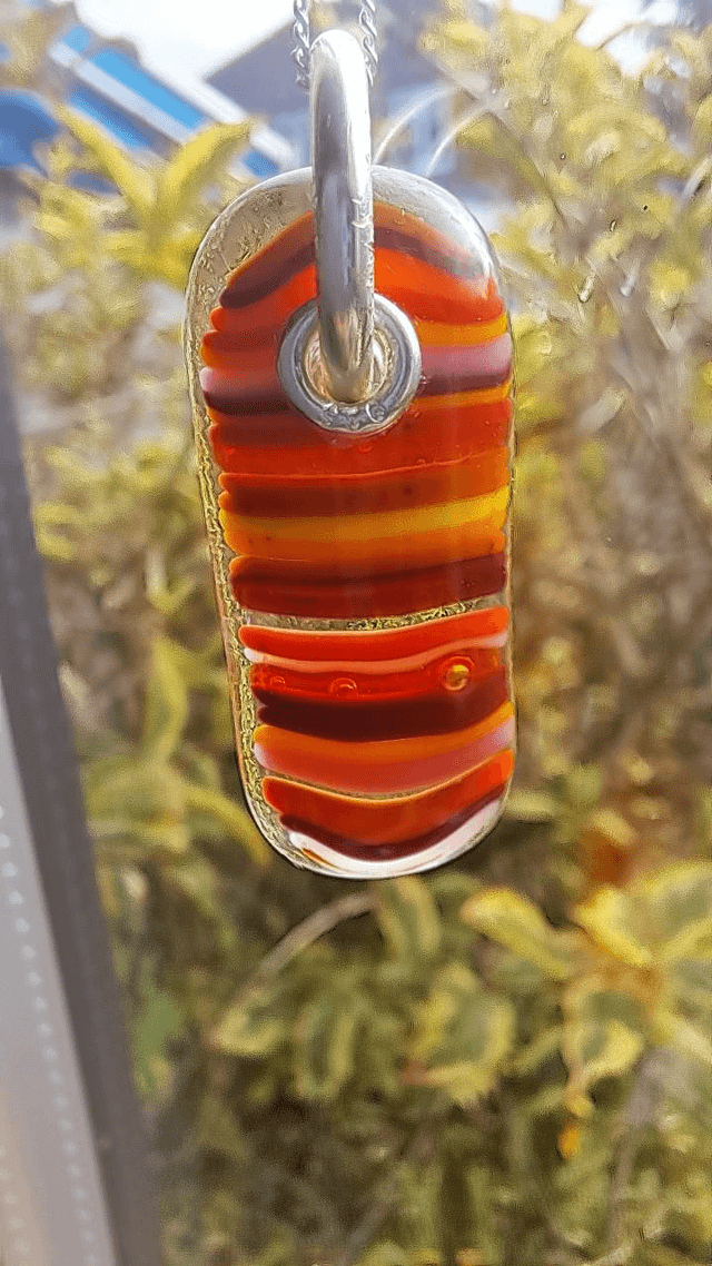 Orange striped pendant 
