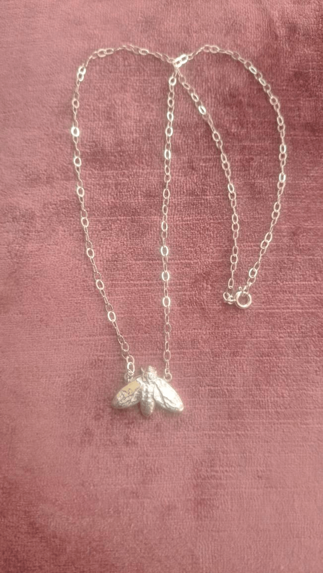 Silver Tiger Moth pendant 