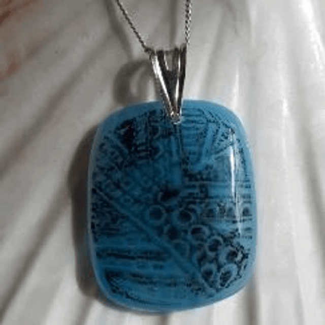 Enameled  blue pendant