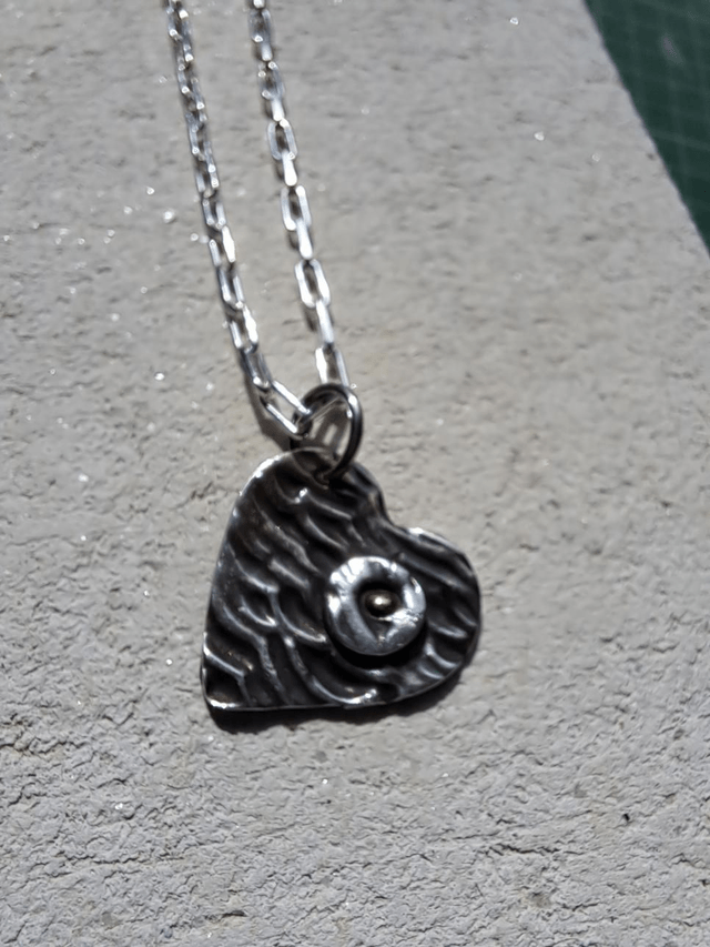 Silver & gold wave heart 