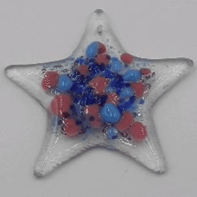 Pink &amp; blue frit star