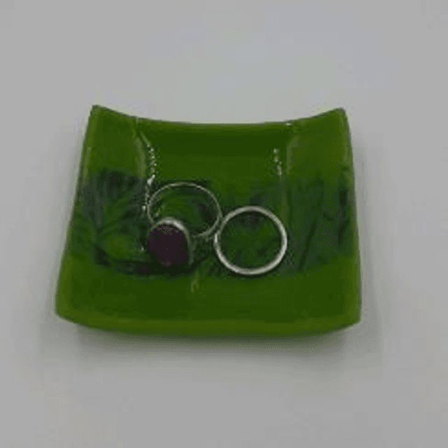 Green tropical trinket dish 