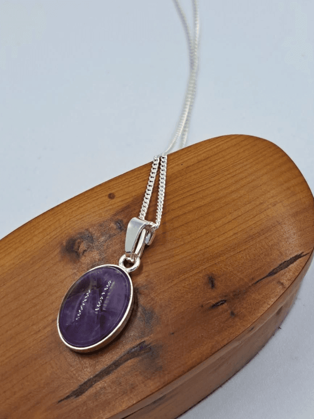 Small Oval Amythest Pendant
