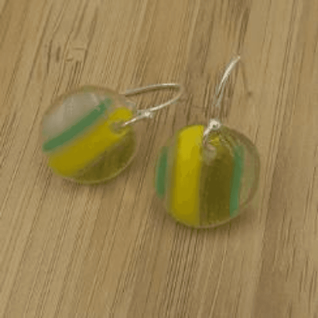Unique striped pastel drop earrings 