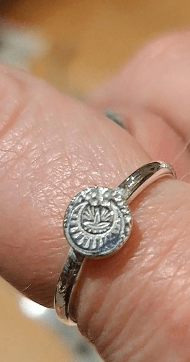 Sterling silver lunar ring 
