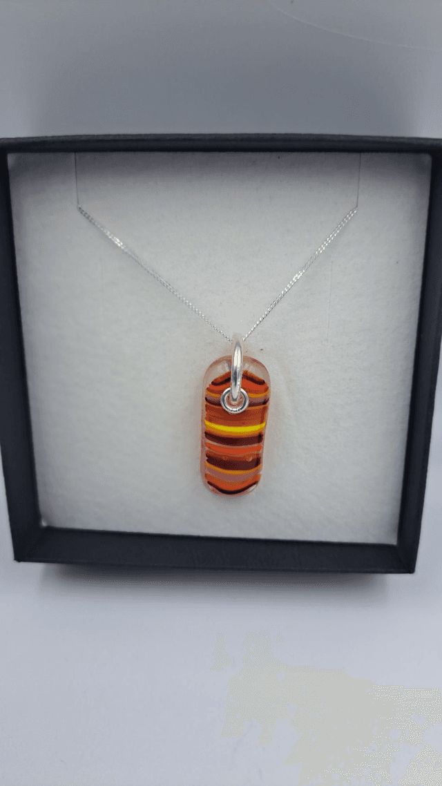 Orange striped pendant 