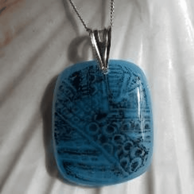 Enameled  blue pendant